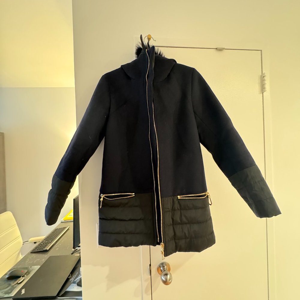 Sandro Quilted Wool Coat